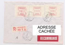 30#  FRANCE -  -  VIGNETTE  S 0145234  À 10,00 + 1,00 + 5,10  DE ORLEANS SUR LETTRE RECOMMANDÉE DU 30/4/85 - 1969 Montgeron – White Paper – Frama/Satas