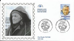 Env Fdc 16/9/2000 Paris, N°3345, Aventuriers Français, Paul émile Victorf, Explorateur Pôlaire, Globe Terrestre - 2000-2009