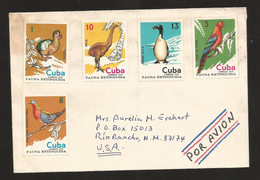 E)1974 CARIBBEAN, EXTINCT FAUNA, BIRDS, CIRCULATED COVER FROM MATANZAS TO USA, AIR MAIL, XF - Covers & Documents