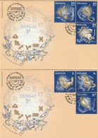 ZODIAC II 2X COVERS FDC 2011 ROMANIA. - FDC