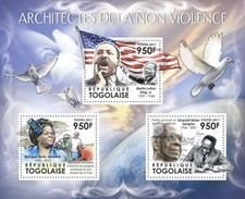 Togo 2011, Pacifist, M. Luther King, Senghor, 3val In BF - Martin Luther King