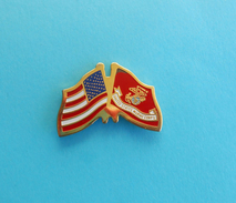 UNITED STATES - MARINE CORPS * Usa Flag US Navy Kriegsmarine Marines Marinesoldaten Infantería De Marina Pin Badge - Marine