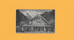 CPA - SUISSE - INTERLAKEN , CHALET MINERVE   FABRIQUE DE SCULTURES   EGGER ET BRUGGER    (ci-devant  SESTI  ET BRUGGER) - Brügg