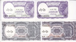 EGYPT 5 10 PT. PIASTRES 1971 P-182h 183h SIG/megiud LOT 2 SETS  UNC DIFF COLORS Cv=$6.00 */* - Egypt