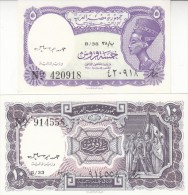 EGYPT 5 10 PT. PIASTRES 1971 P-182e 183e SIG/ahmed Ismael LOT SET UNC Cv=$7.00 */* - Egitto