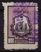 Yugoslavia Vojvodina Serbia - LOCAL Revenue, Tax Stamps - NOVI SAD - 10 Din - Service