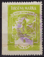 Yugoslavia Vojvodina Serbia - LOCAL Revenue, Tax Stamps - Sombor - 5 Din - Service