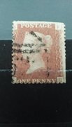 RARE  ONE PENNY GREAT BRITAIN 1858-79 BF FB ERROR CUR TOP USED STAMP TIMBRE - Oblitérés