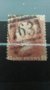 RARE  ONE PENNY GREAT BRITAIN 1858-79 GP-PG ERROR CUR BOTTOM N;763 USED STAMP TIMBRE - Oblitérés