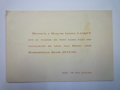 FAIRE-PART De  FIANCAILLES De Henri  GASQUY  Et De Renée DUCUNG  -  PAU - Engagement