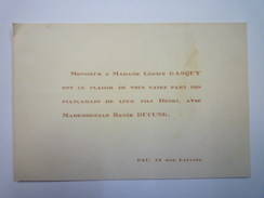 FAIRE-PART De  FIANCAILLES De Henri  GASQUY  Et De Renée DUCUNG  -  PAU - Verlobung