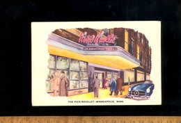 MINNEAPOLIS Minnesota : The Albert PICK NICOLLET Hotel / Mercedes Benz SL Car Illustration - Minneapolis