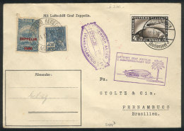 ZEPPELIN Cover Flown On Round Trip Between Friedrichshafen And Pernambuco, With German And Brazilian Postage,... - Andere & Zonder Classificatie