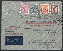 Airmail Cover Sent From Hamburg To Buenos Aires On 25/AU/1933 By Aeropostale, Franked With 1.85Mk, Lyon Transit... - Autres & Non Classés