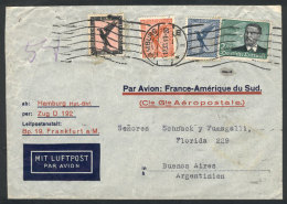 Airmail Cover Sent From Hamburg To Argentina On 16/DE/1933, By Air France (Marseille Transit Backstamp), Franked... - Autres & Non Classés