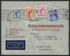 Airmail Cover Sent From Hamburg To Buenos Aires On 19/MAY/1934, By Air France (Marseille Transit Backstamp),... - Autres & Non Classés