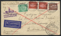 Cover Flown By Zeppelin Sent From Rheda To Buenos Aires On 21/JUN/1934, With Special Violet Mark Of... - Autres & Non Classés