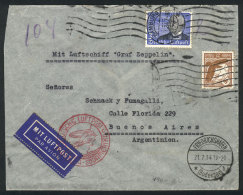 Cover Sent Via Zeppelin From Hamburg To Buenos Aires On 20/JUL/1934 Franked 3.25Mk, With Friedrichshafen Transit... - Other & Unclassified