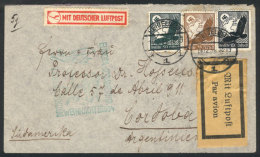 Cover Flown By Zeppelin To Argentina On The Special Christmas Flight Of 1934, With Interesting Yellow Airmail... - Autres & Non Classés