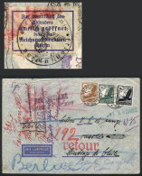 Airmail Cover Sent From Berlin To Santiago De Chile On 10/FE/1938 And RETURNED TO SENDER With Several Marks And... - Autres & Non Classés