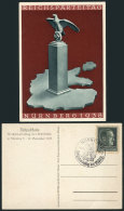 Special NAZI Postcard: Reichsparteitag - Nürnberg 1938, With A Hitler Stamp And Special Commemorative... - Sonstige & Ohne Zuordnung