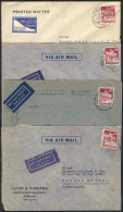 4 Airmail Covers Sent To Argentina Between July And December 1948, Interesting! - Andere & Zonder Classificatie