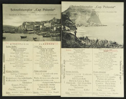 Ship CAP POLONIO: 2 Handsome Menus (lunch), Dated 11 And 12/NO/1922, VF Quality - Sonstige & Ohne Zuordnung