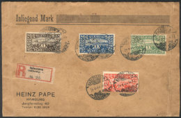Sc.11/14, 1920 Referendum, The 4 High Values Of The Set On A Registered Cover Sent From Hadersleben To Hamburg On... - Schleswig-Holstein