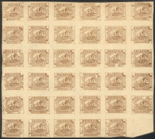 GJ.10, IN Ps. Dun, Arata REPRINT, Complete Sheet Of 35 Different Types, Rare (only 15 Sheets Were Printed), VF... - Buenos Aires (1858-1864)