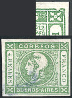 GJ.16, 4R. Green, Dull Impression, Very Nice Stamp With Variety: Frame Line Broken At Top Right, With Minor Defect... - Buenos Aires (1858-1864)