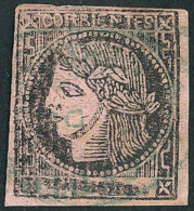 GJ.16, 1879 3c. Dull Rose, With Oval RECEPTORÍA DE MERCEDES Cancel In Green-blue, Rare! - Corrientes (1856-1880)