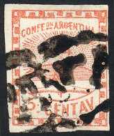 GJ.1, With FRANCA Cancel Of Río Cuarto (+300%), VF Quality, Signed By Alberto Solari On Back - Gebraucht