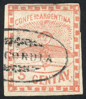 GJ.1e, With CONCORDIA Cancel In Ellipse (+600%), Very Nice Example, Signed By Alberto Solari On Back - Gebruikt