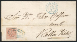 GJ.7A, 5c. With Accent, Notable SALMON-ROSE Color, Franking A Folded Cover Sent From Rosario To Bella Vista On... - Covers & Documents