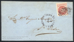 Front Of A Folded Cover Franked With GJ.12 (5c. Semi-worn Plate), With Dotted Cancel Along Rimless Datestamp Of... - Brieven En Documenten