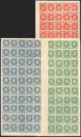Lange Reprints: COMPLETE SHEETS Of 50 Stamps Of The 3 Values, Unmounted (5 Stamps In Each Sheet With Hinge Mark),... - Ungebraucht
