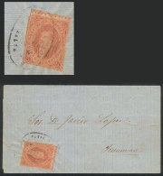 GJ.20d, 3rd Printing, DIRTY PLATE Variety, Franking A Folded Cover With Rococo Cancel Of SALTA, Very Nice!... - Briefe U. Dokumente