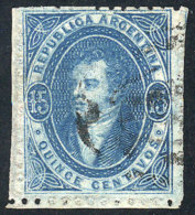 GJ.24, 15c. Blue, Semi-clear Impression, Splendid SHEET CORNER Example (position 90), Superb, Rare! - Used Stamps