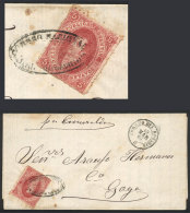 Entire Letter Sent "per Esperalda" From Rosario To Goya On 10/MAR/1866, Franked By GJ.25 (4th Printing) With... - Brieven En Documenten