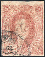 GJ.25SD, 4th Printing IMPERFORATE (missed The Perforating Machine), Used In Buenos Aires, VF Quality, With Alberto... - Used Stamps