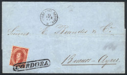 Folded Cover Dated 19/AP/1867, Sent To Buenos Aires And Franked With GJ.26 (5th Printing), With A Spectacular... - Briefe U. Dokumente