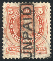 GJ.38, With Spectacular Framed UNPAID Foreign Cancel, Extremely Rare And Possibly Unique, VF Quality! - Andere & Zonder Classificatie