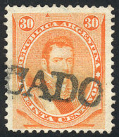 GJ.42, 1867 30c. Alvear, With Straightline CERTIFICADO Cancel, Excellent Quality! - Autres & Non Classés