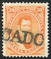 GJ.42, 1867 30c. Alvear, With Straightline CERTIFICADO Cancel, Excellent Quality! - Other & Unclassified