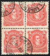 GJ.84, Used Block Of 4 With The Rare Double Circle Cancel "Estafeta Ambulante Nº15 - F.C.O." For 3/SE/1888,... - Other & Unclassified