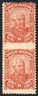 GJ.86PH, 1888/90 6c. Sarmiento (teacher, Politician, Writer), Vertical Pair IMPERFORATE BETWEEN. It Has A Minor... - Sonstige & Ohne Zuordnung