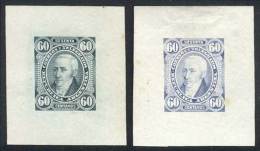 GJ.114, 1889 60c. Posadas, 2 DIE Proofs Printed On Thin Paper In Light Ultramarine And Green-blue, Excellent... - Other & Unclassified