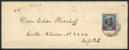 GJ.134, 1890 Provisional Of ¼c. With Red Overprint, Franking A Folded Cover Used In Buenos Aires On... - Andere & Zonder Classificatie