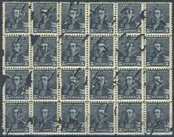 GJ.151, Block Of 24 Stamps, With Bulk Mail "C Y T" Punched Cancel, Very Rare! - Other & Unclassified