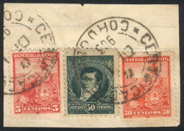 RARE COMBINATION: Fragement Of Registered Cover Combining The Issues "Rivadavia Belgrano & San Martin" (GJ.184)... - Andere & Zonder Classificatie